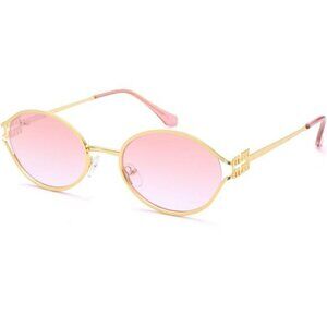 Retro Oval 90s Sunglasses Women Trendy Metal Frame UV400 Fashion Shades